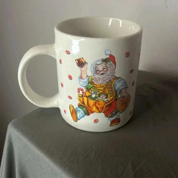 Vtg Santas Magical Cookies Plate Mug Set Stoneware Sakura by Cheryl Ann Johnson - Picture 3 of 6